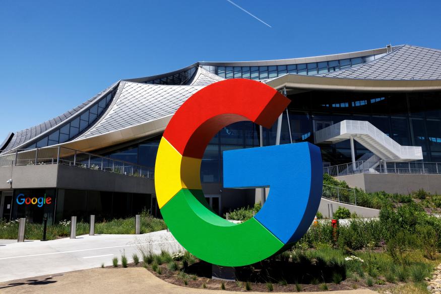 An exterior view of building BV100, during a tour of Google's new Bay View Campus in Mountain View, California, U.S. May 16, 2022. Picture taken May 16, 2022.   REUTERS/Peter DaSilva