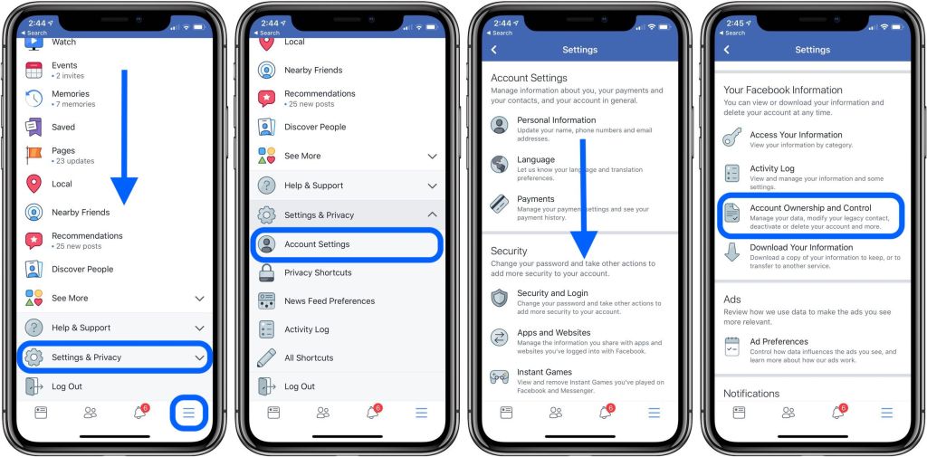 how-to-delete-FB-mobile