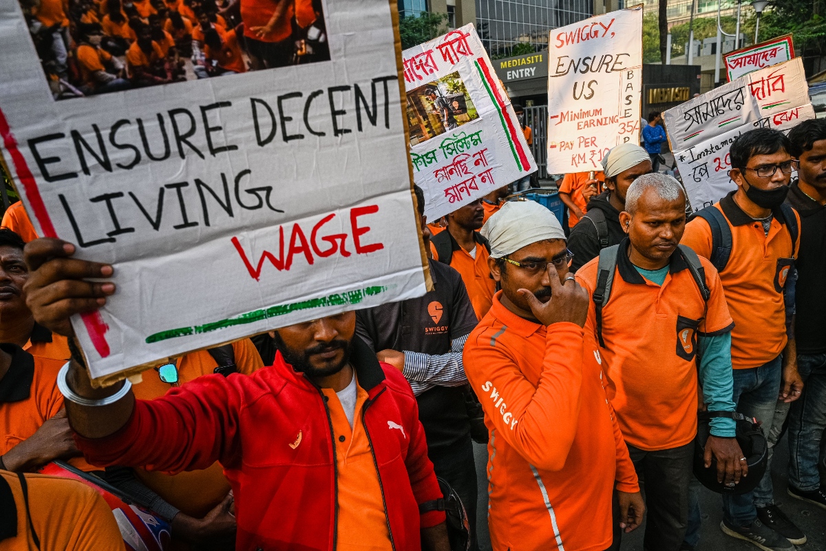 Swiggy gig worker driver strike