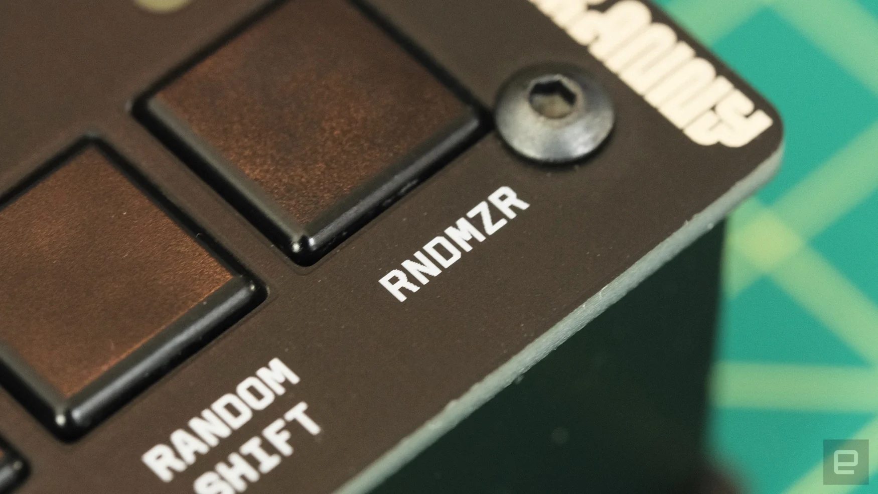 The RNDMZR button on the Bastl Instruments Microgranny Monolith.