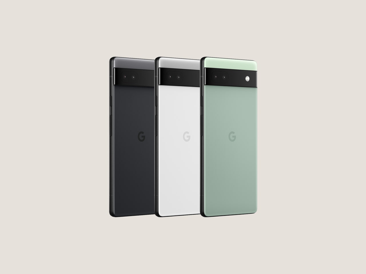 Pixel 6a phones in different colors