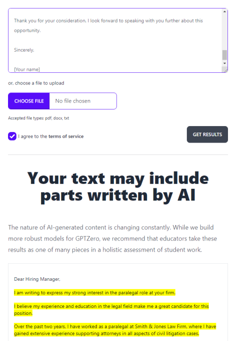 Text generation classifier