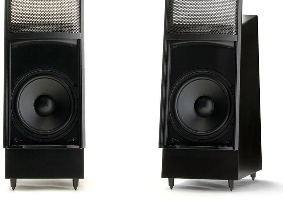 MartinLogan ESL Hybrid Loudspeaker lower half revealing subwoofer