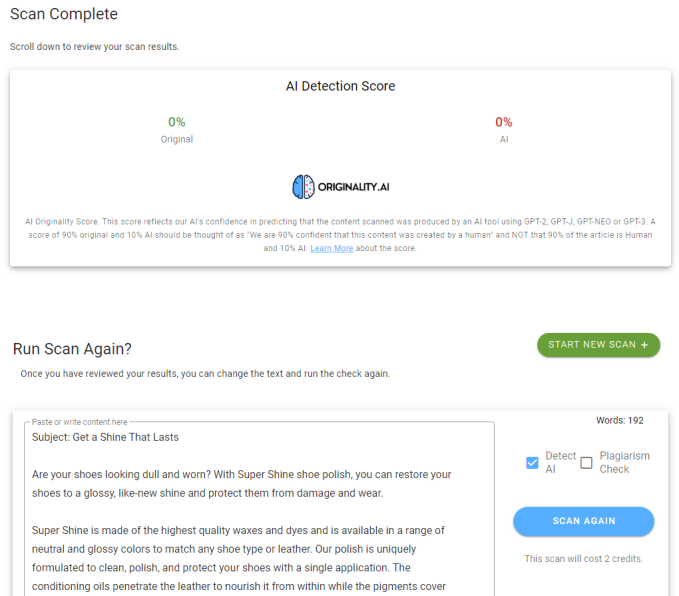 Text generation classifier