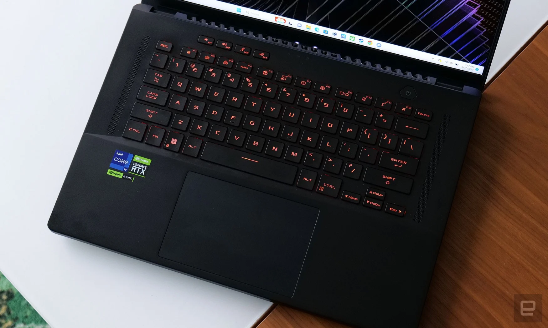 As you'd expect on a premium gaming PC, the ASUS ROG Zephyrus M16 comes with a keyboard that supports customizable RGB lighting.
