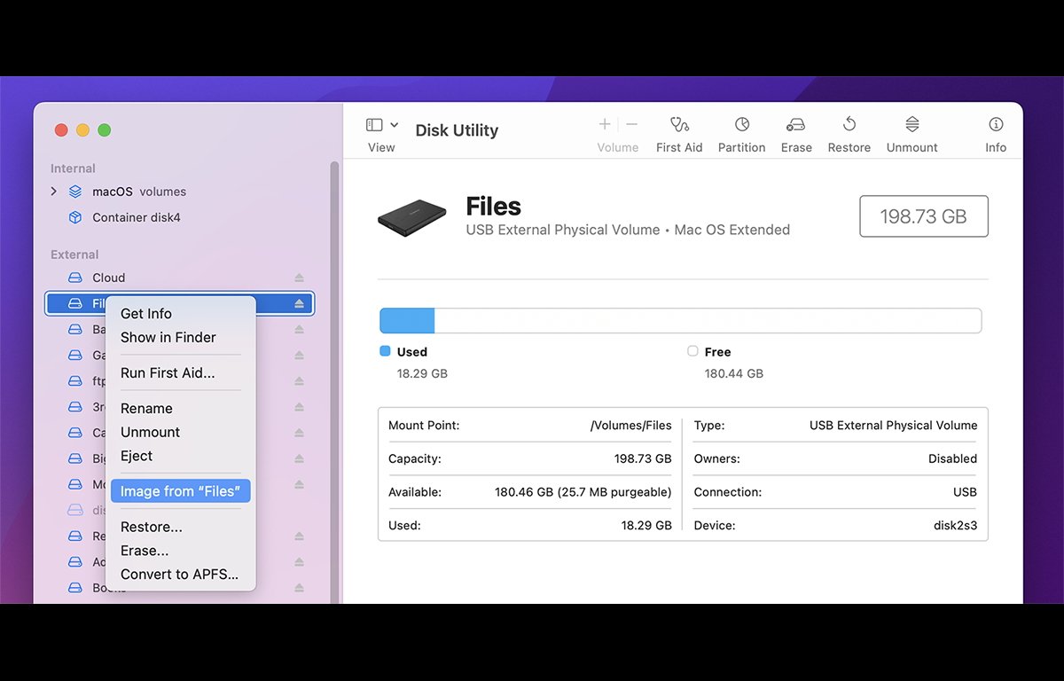 Screenshot of Apple Disk Utility in macOS