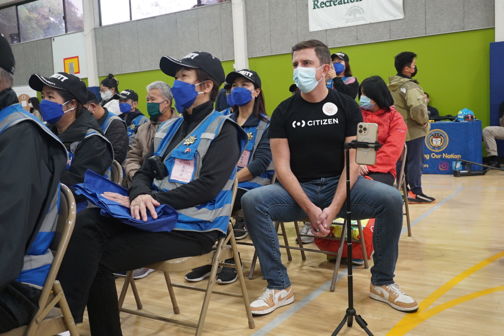 Trevor Chandler at a safety event for the AAPI community in Oakland