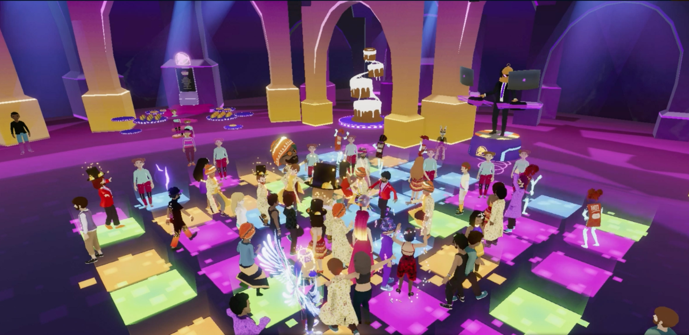 dance floor at the metaverse wedding reception