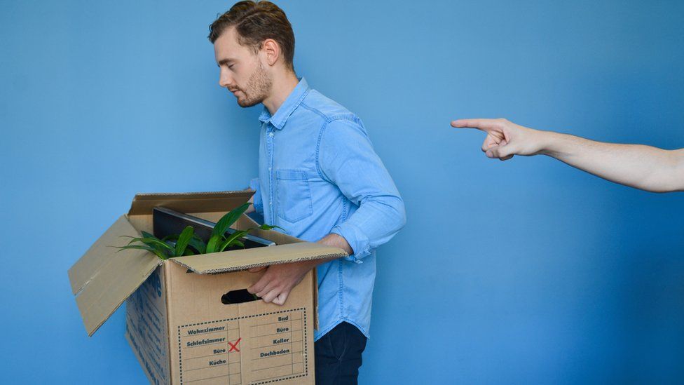 Stock image of someone being fired