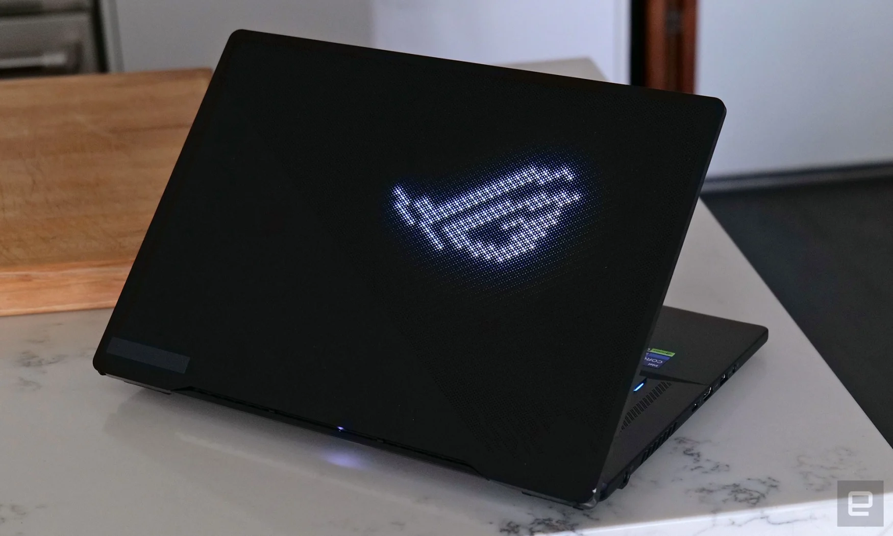 The biggest design change for the ASUS ROG Zephyrus M16 this year is the addition of the company's AniMe Matrix LED lighting to the lid.
