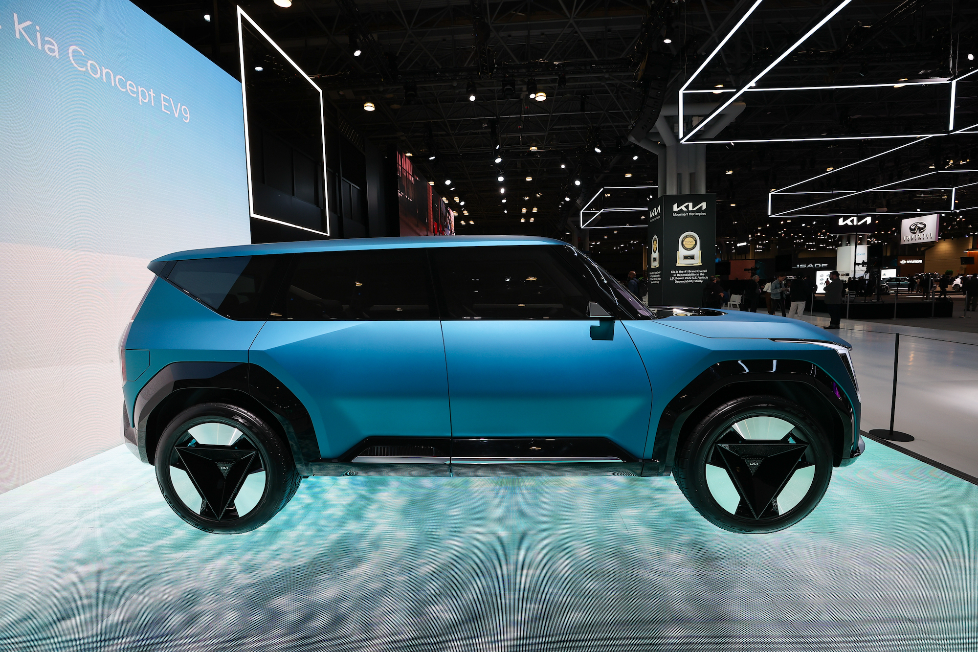 Kia EV9 SUV at the new york auto show 2023