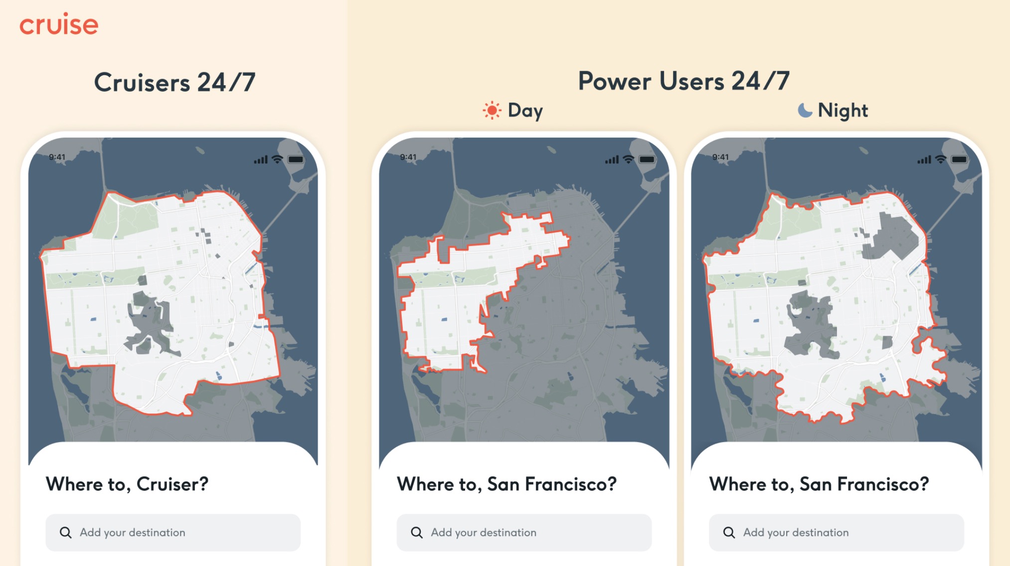 Cruise robotaxi map as of april 2023