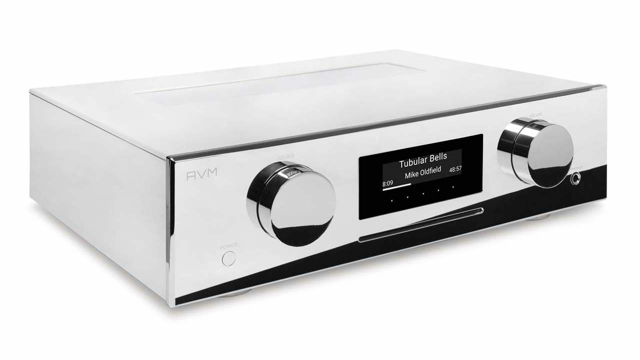 AVM CS 5.3 All-in-One Network Streaming CD Player Front Angle in Cellini Chrome