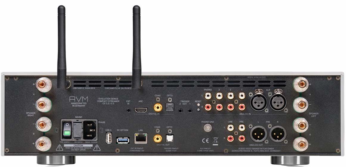 AVM CS 5.3 All-in-One  Network Streaming Player Rear View