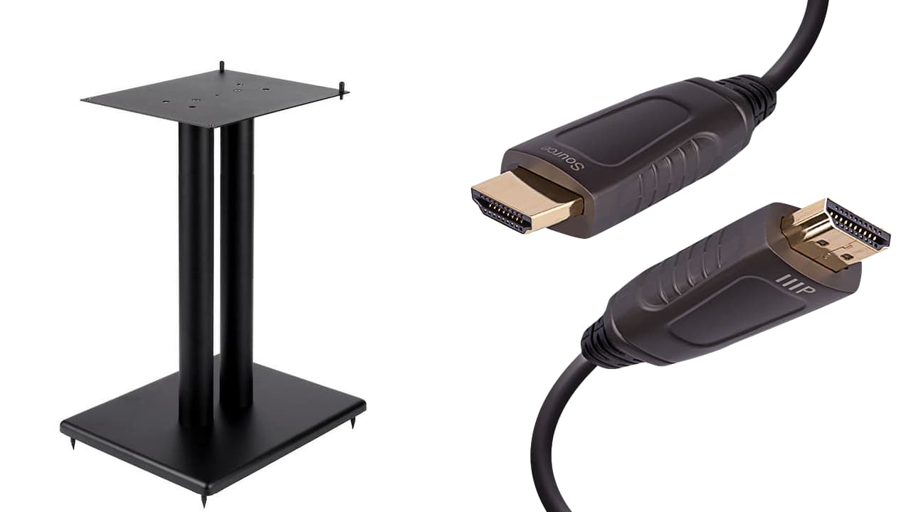 Monoprice Speaker Stand and HDMI Cable