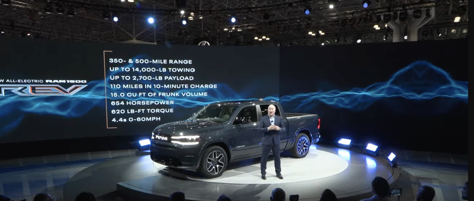 ram truck and speaker at the new york auto show 2023-screenshot