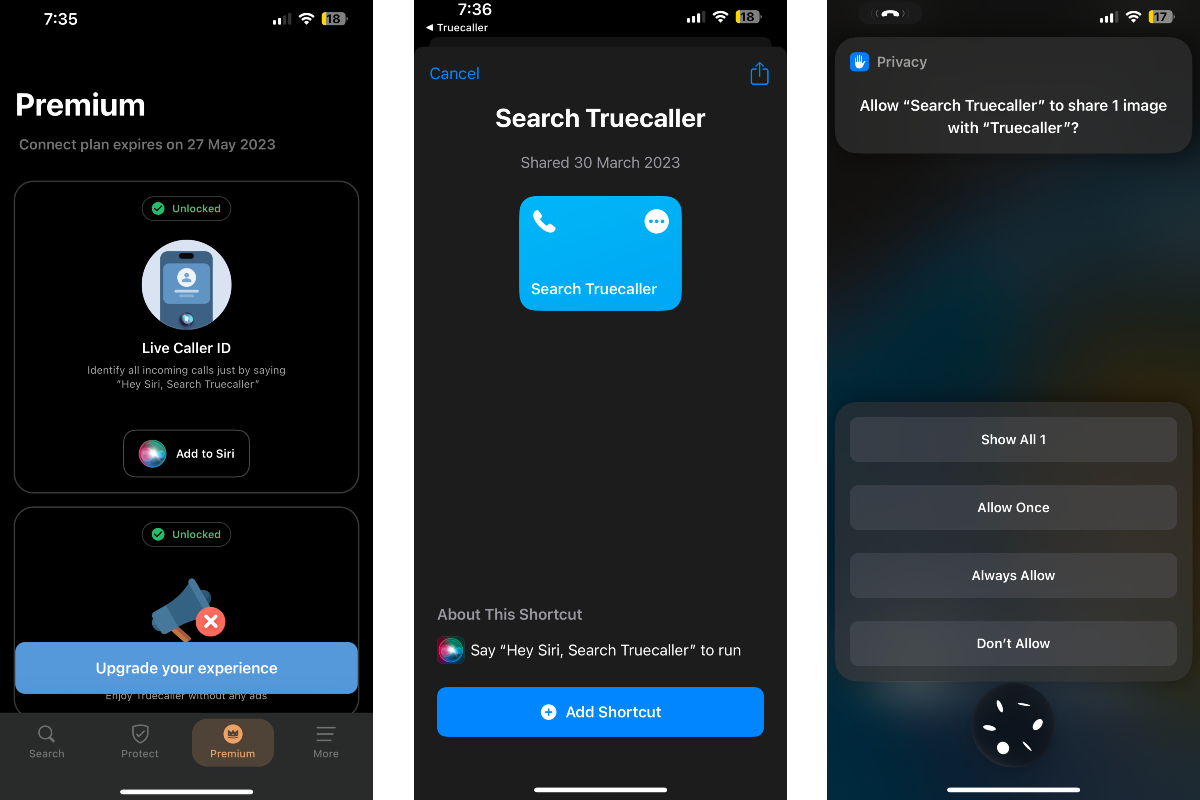 Truecaller live caller ID on iPhone