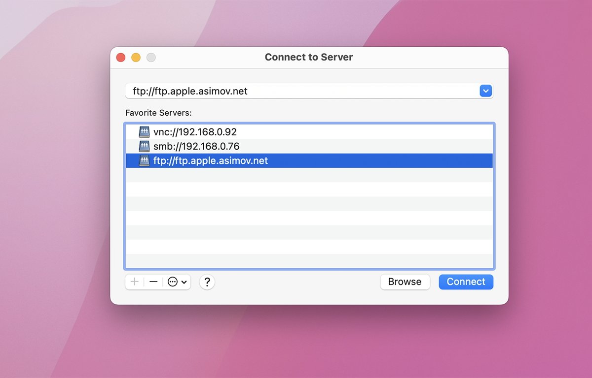 Use the ftp:// protocol in Finder's Connect to Server window.