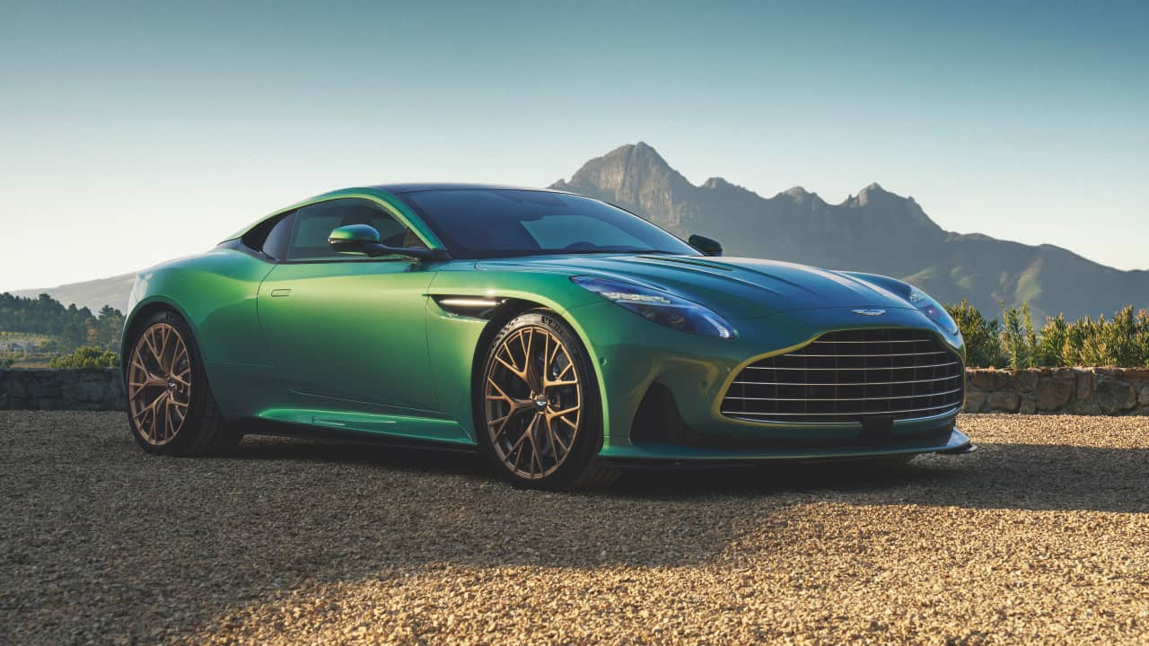 2024 Aston Martin DB12 in Iridescent Emerald parked