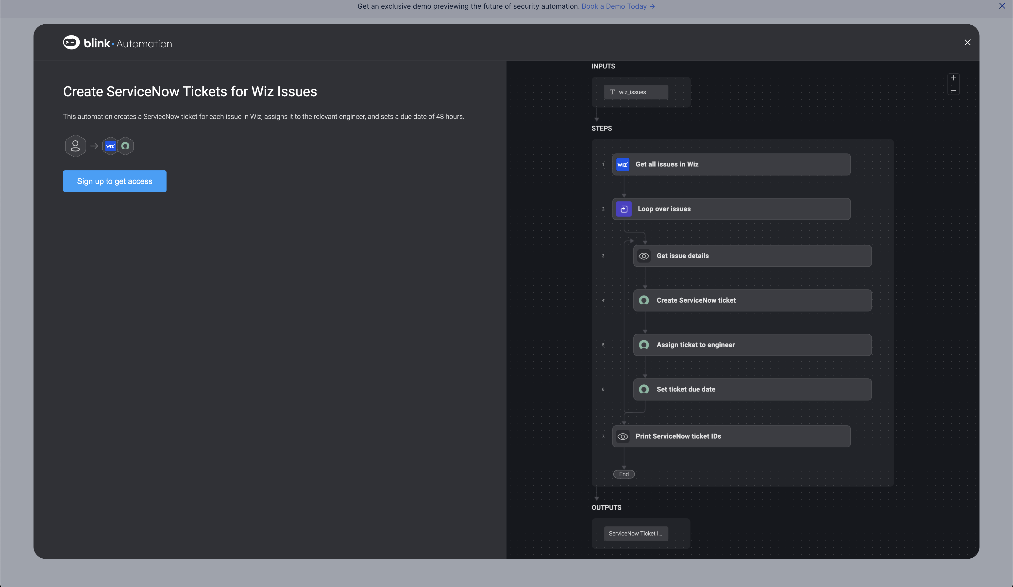 A workflow autogenerated from Blink Copilot based on a user prompt.