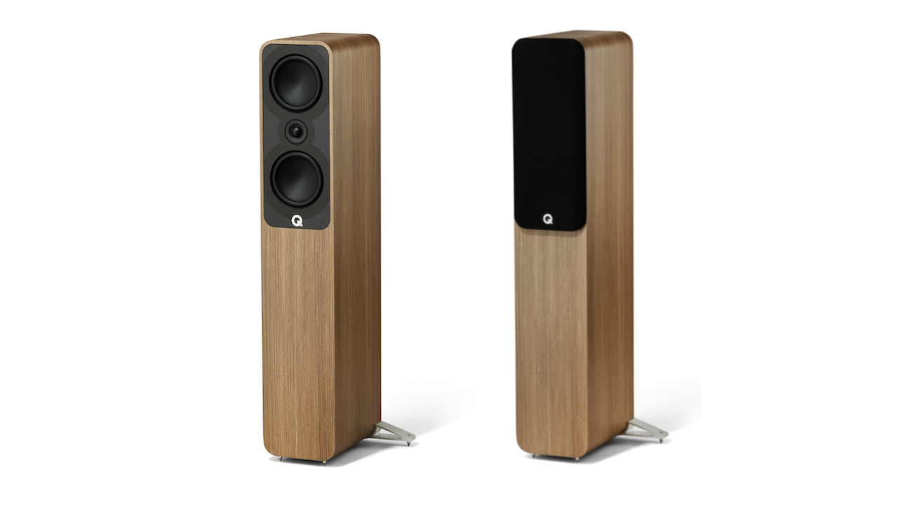 Q Acoustics 5040 Loudspeaker Pair with and without grilles