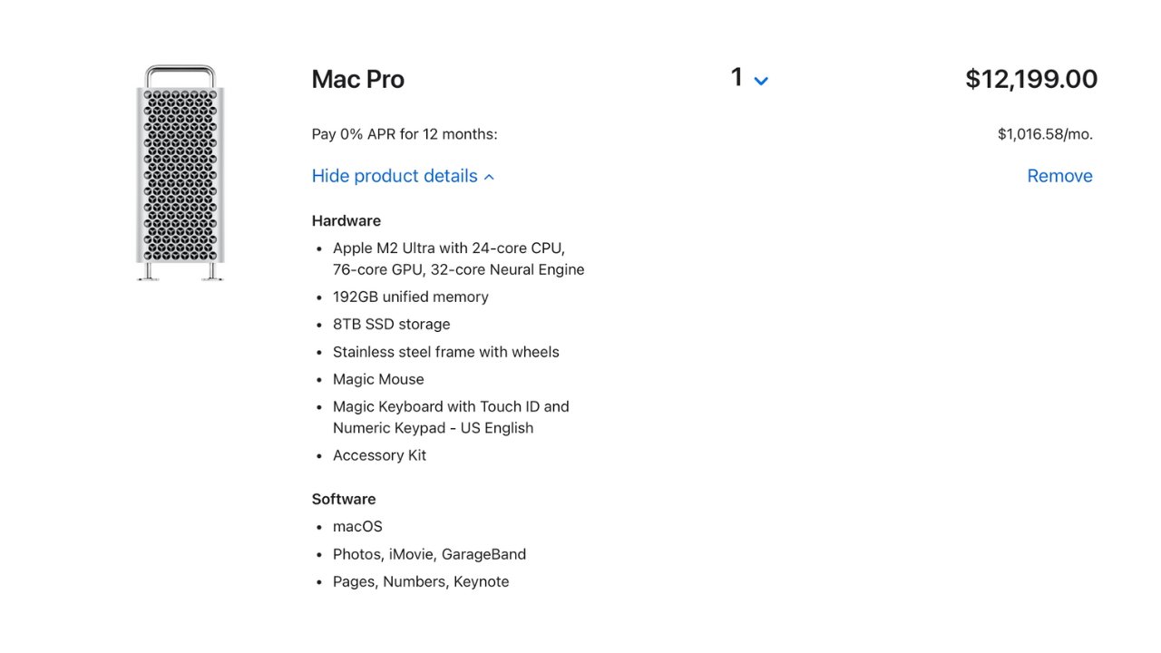 Specs for the fully-loaded Mac Pro. 