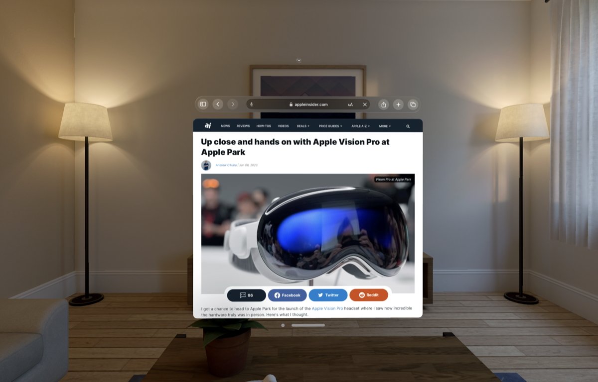 Safari running in windowed mode in visionOS is just the start