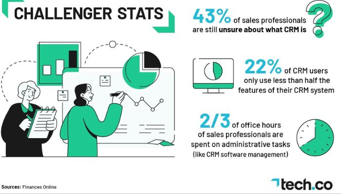 Challenger stats about CRM adoption