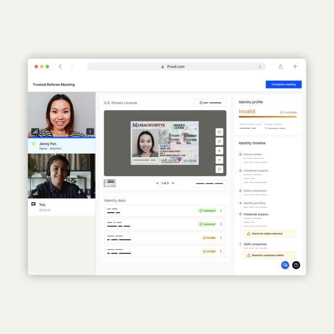 Proof's ID verification feature