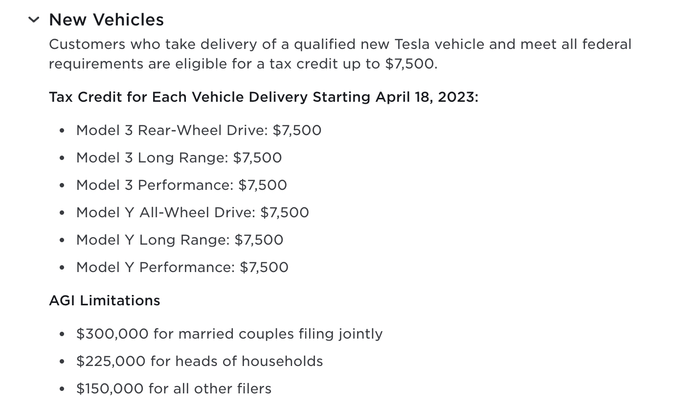 Tesla tax credit