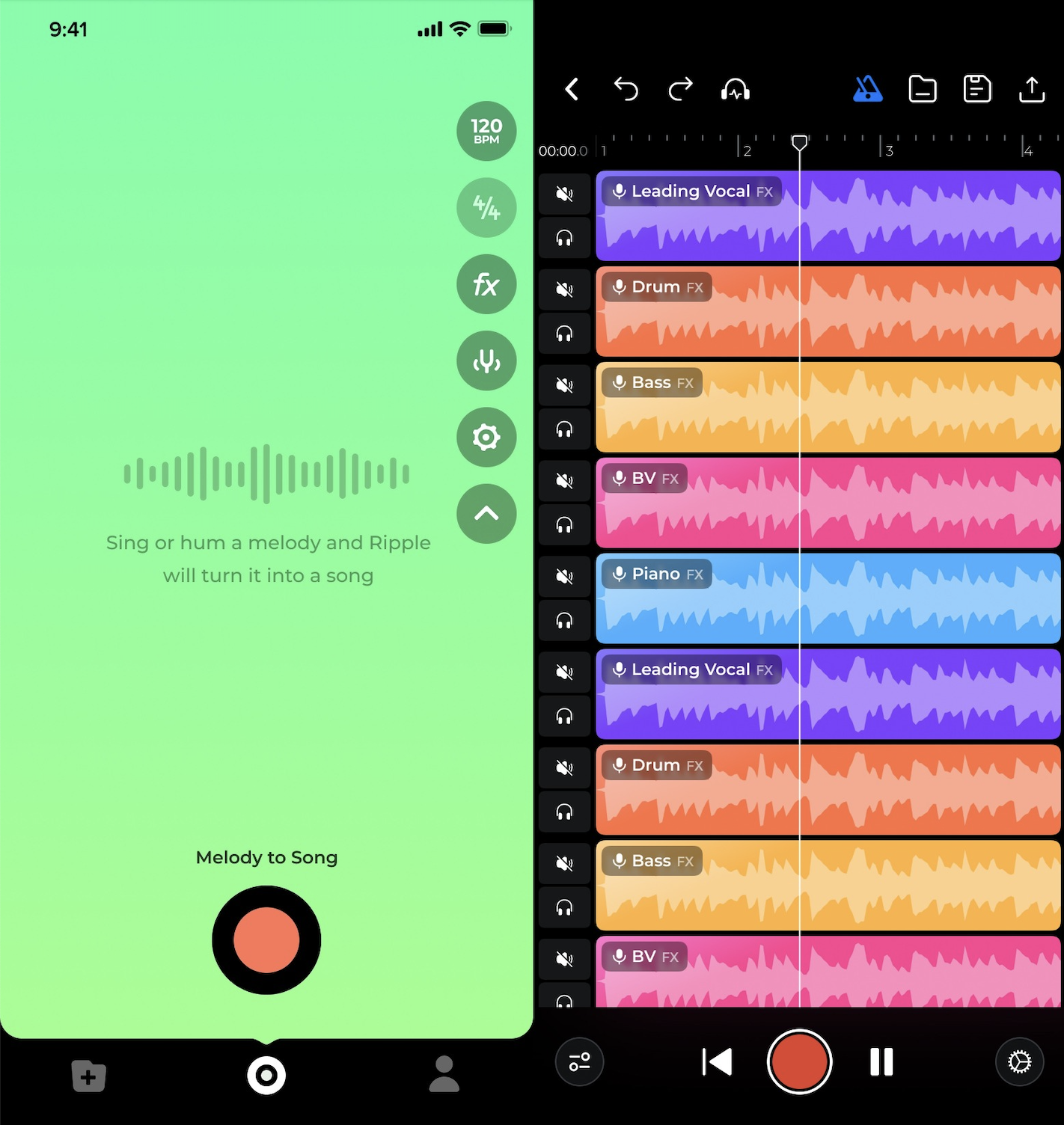 An image showing Ripple's audio editing and creation tools