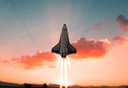 space shuttle taking off