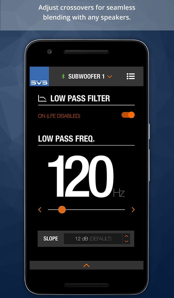 SVS App Low Pass Filter Setting