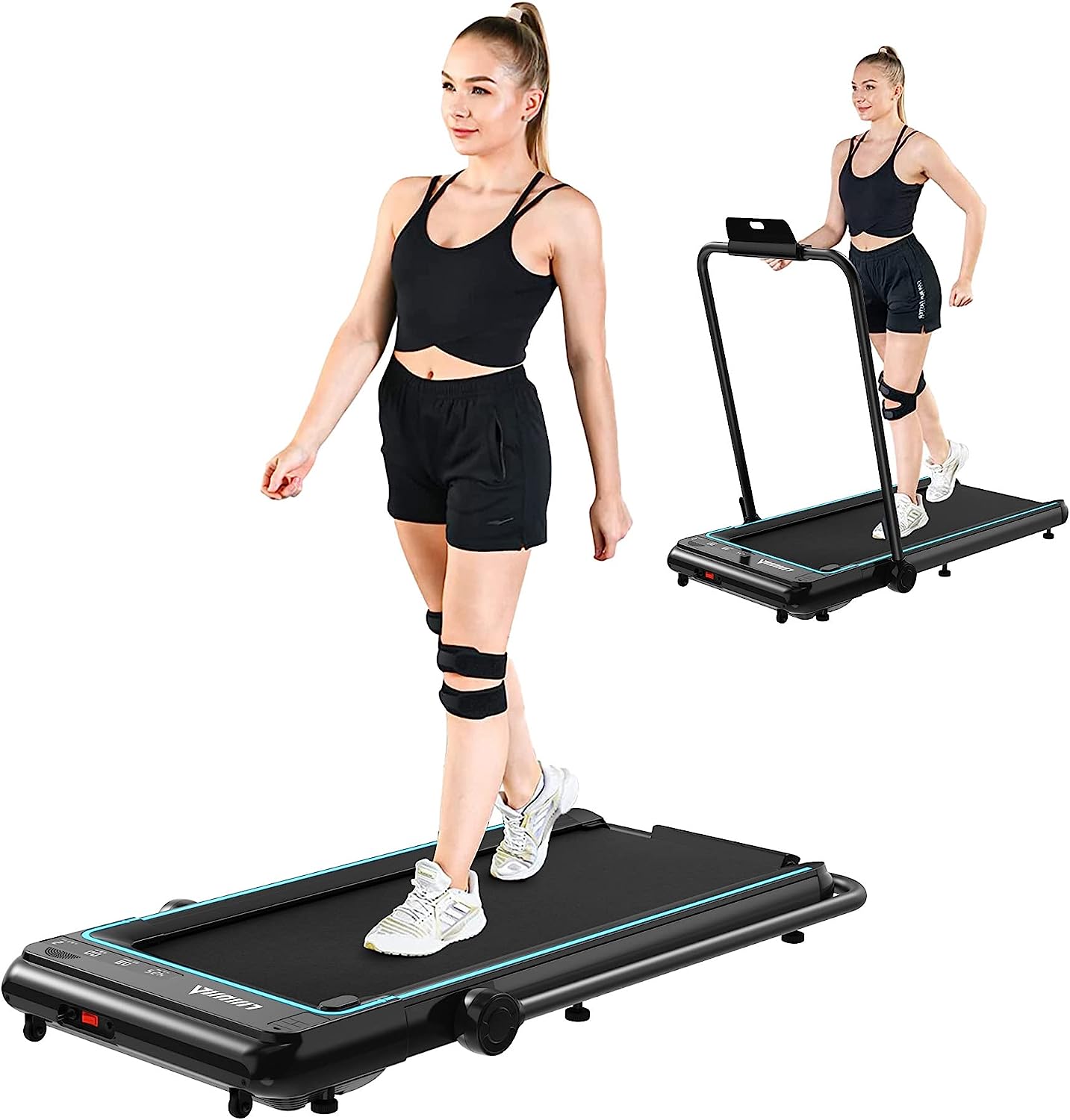 LIJIUJIA 2 in 1 Under Desk Foldable Treadmill