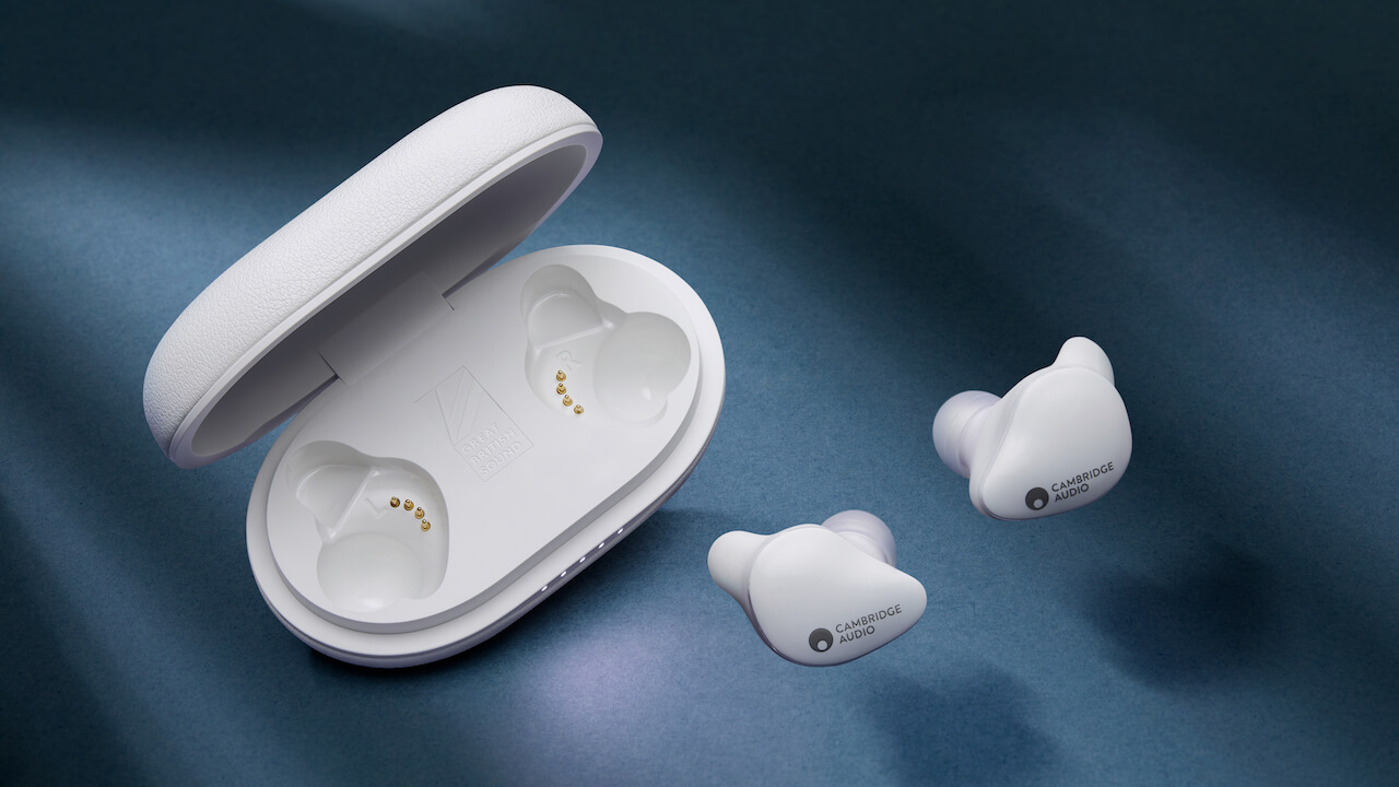 Cambridge Audio Melomania Touch Wireless Earbuds with case open