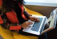 woman working on a laptop