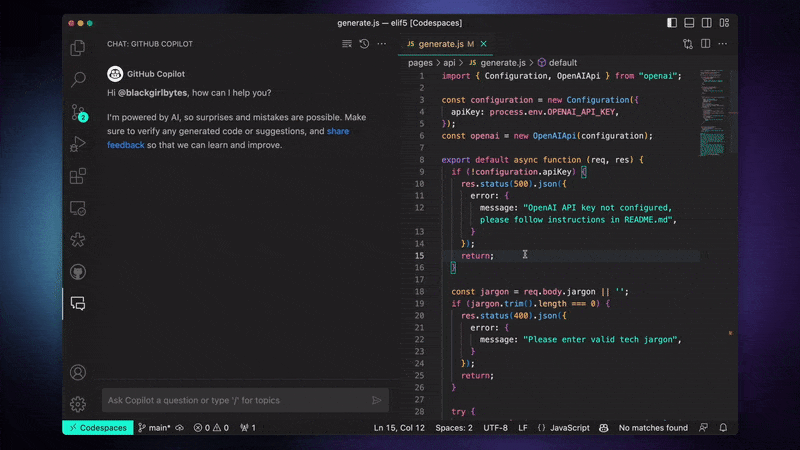 CoPilot Chat writing unit tests using the Jest framework