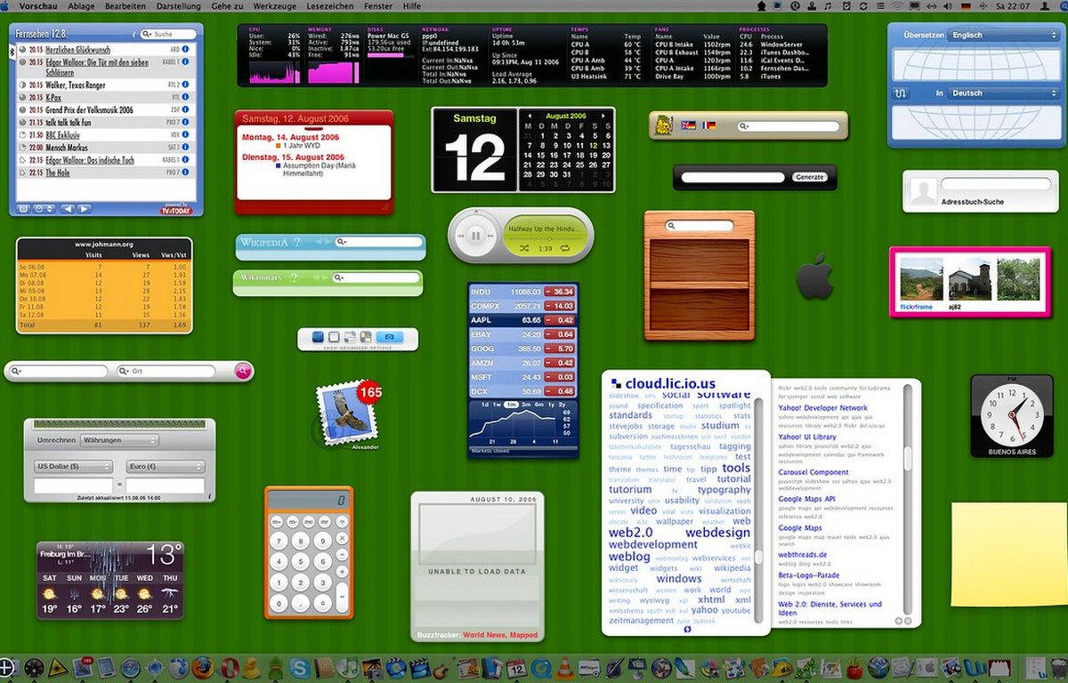 The original macOS Widget Dashboard.