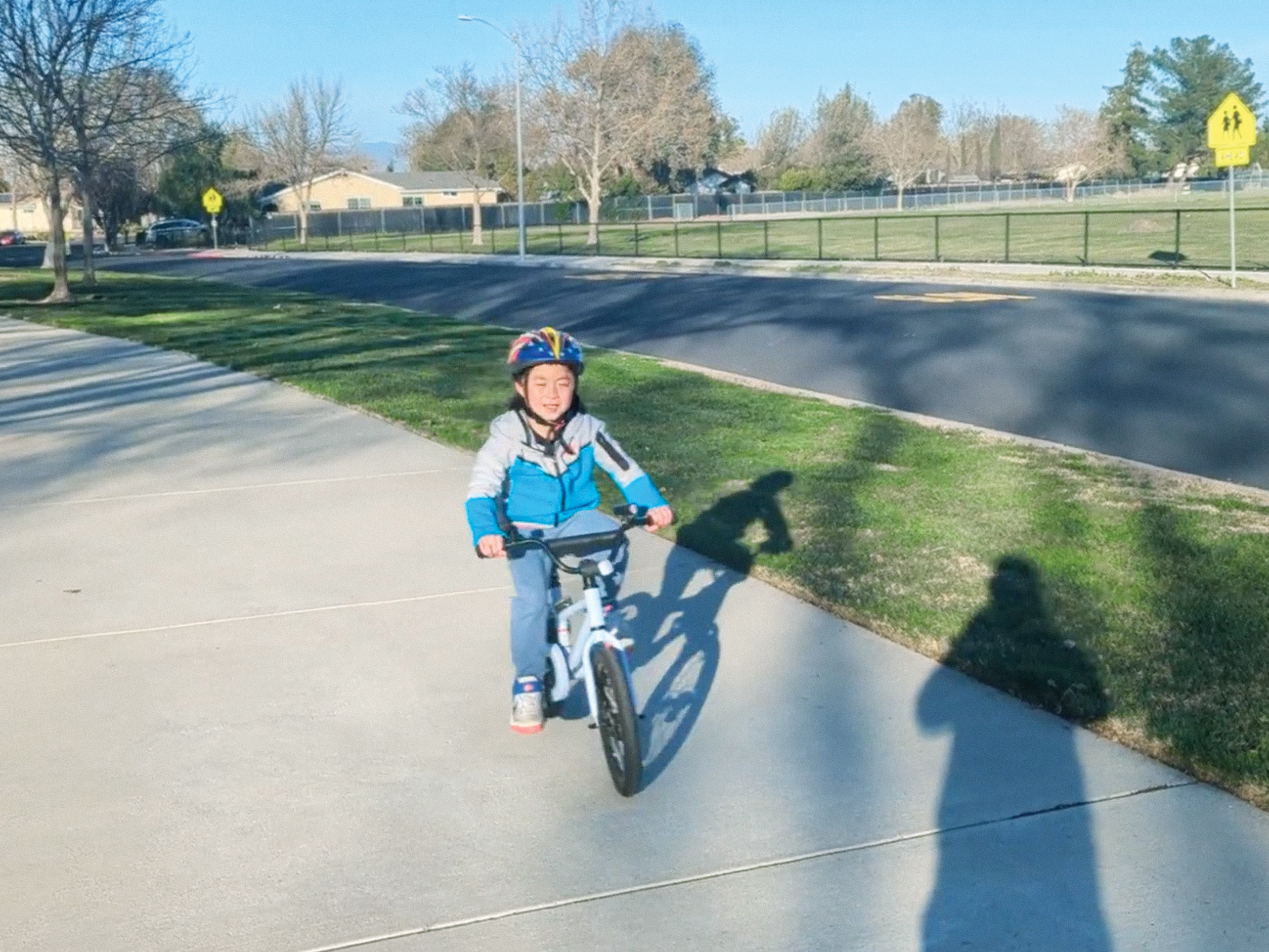 Max Wang riding a bicycle