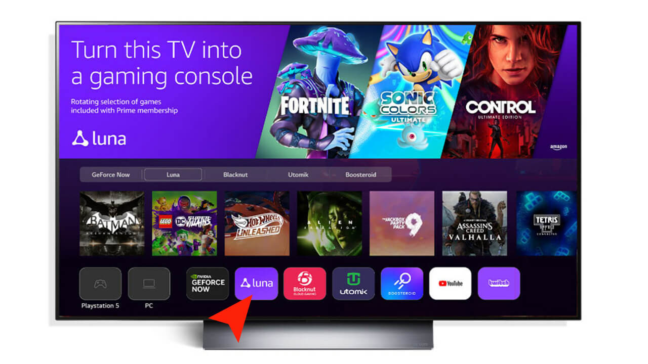 LG TV with Amazon Luna App Installed