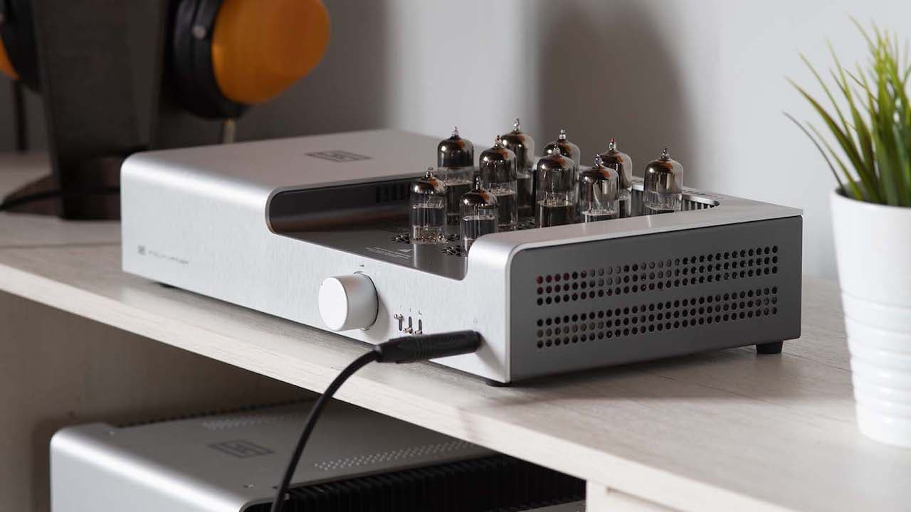 Schiit Audio Folkvangr Tube Headphone Amplifier Silver Lifestyle