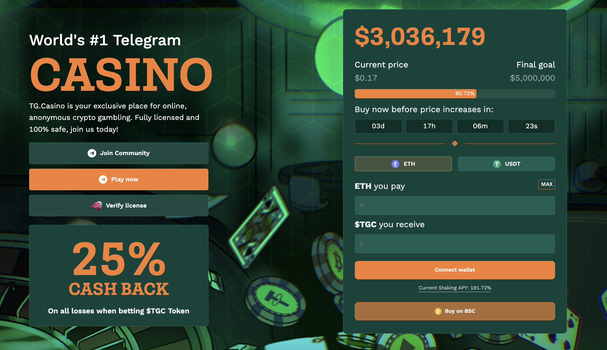 TG.Casino Token review