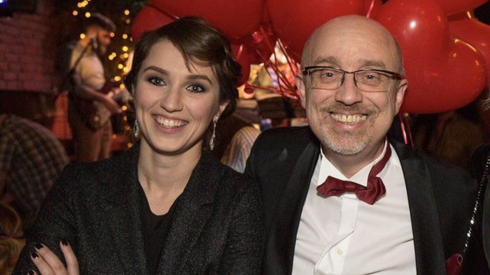 Anastasiya Shteinhauz and her father Oleksiy Reznikov, Ukraine's former defence minister