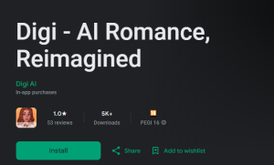 A screenshot of Digi.ai's page on Google's Play Store