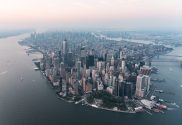 An aerial photo of New York City.