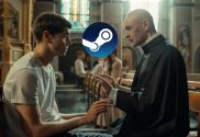 An badly AI generated image of somebody confessing to a priest about using AI