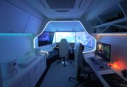 An image of a starship themed games room