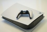 Sony Playstation 5 with controller on white background